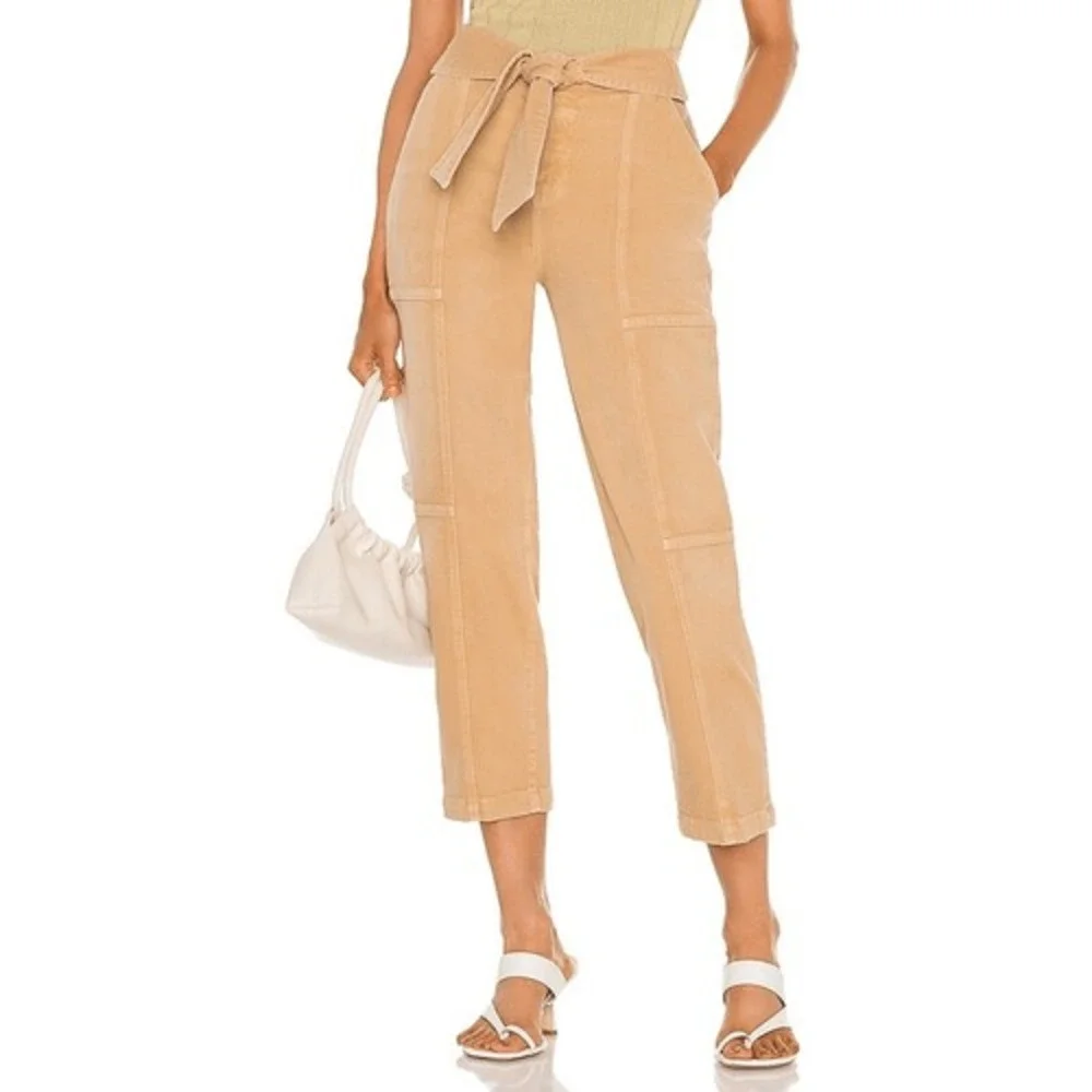 Jonathan Simkhai Standard Paperbag‎ Pants Women Tan 28 (T1)